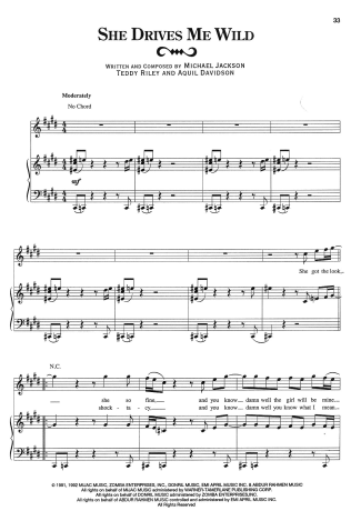 Michael Jackson  score for Piano