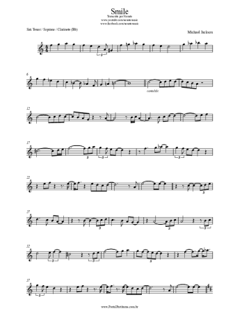 Michael Jackson Smile score for Tenor Saxophone Soprano (Bb)
