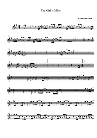 Michael Jackson The Girl Is Mine score for Tenor Saxophone Soprano (Bb)