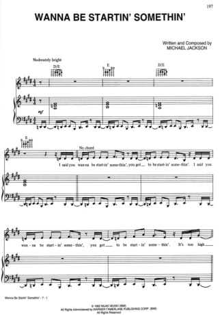 Michael Jackson  score for Piano