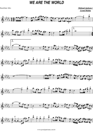 Michael Jackson  score for Alto Saxophone