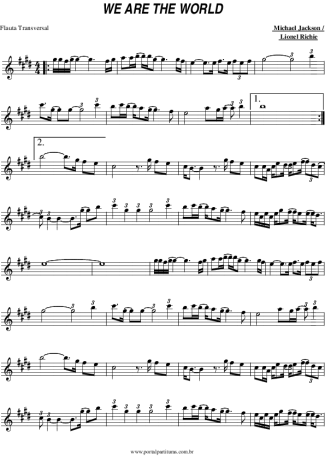 Michael Jackson  score for Flute