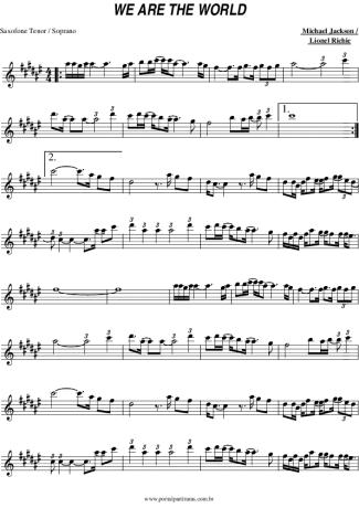 Michael Jackson  score for Tenor Saxophone Soprano (Bb)