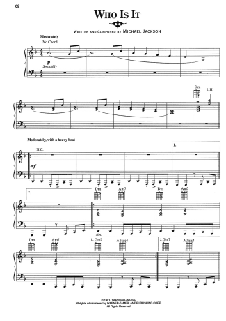 Michael Jackson  score for Piano