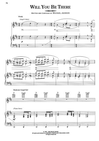 Michael Jackson  score for Piano