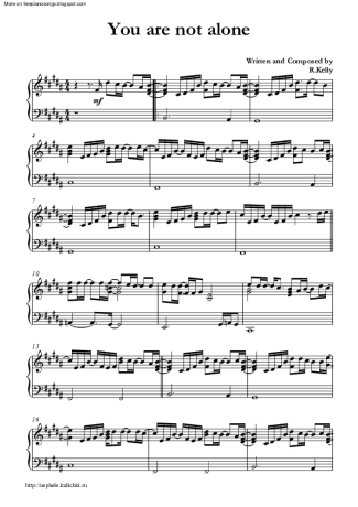 Michael Jackson You Are Not Alone score for Piano