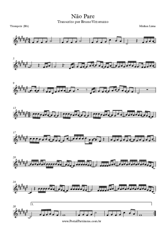 Midian Lima Não Pare score for Trumpet