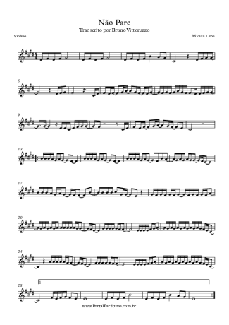 Midian Lima Não Pare score for Violin
