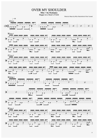 Mike + The Mechanics Over My Shoulder score for Drums