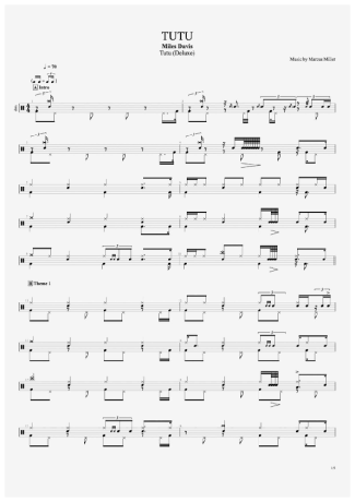 Miles Davis  score for Drums