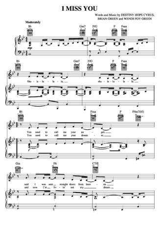 Miley Cyrus  score for Piano