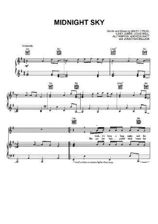 Miley Cyrus  score for Piano