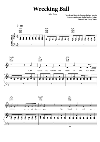 Miley Cyrus  score for Piano