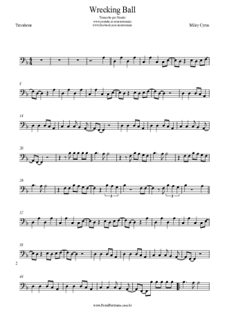 Miley Cyrus  score for Trombone