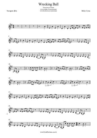 Miley Cyrus Wrecking Ball score for Trumpet
