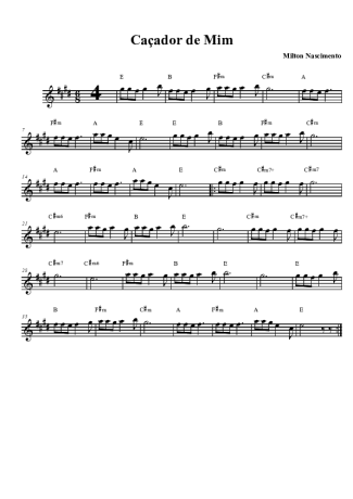 Milton Nascimento Caçador De Mim score for Clarinet (Bb)