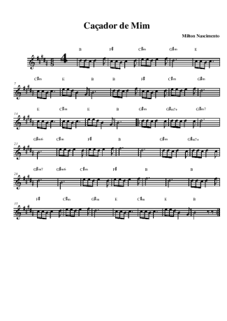 Milton Nascimento Caçador de Mim score for Alto Saxophone
