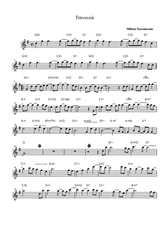 Milton Nascimento Travessia score for Alto Saxophone