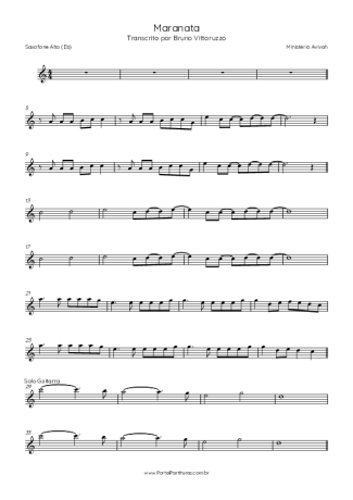 Ministério Avivah  score for Alto Saxophone