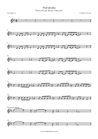 Ministério Avivah  score for Clarinet (C)