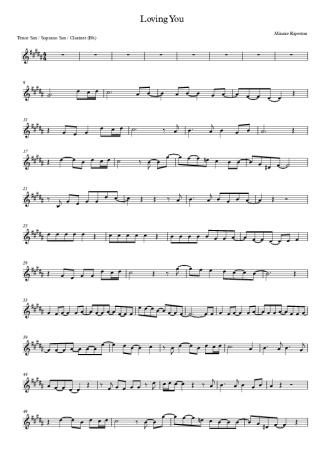 Minnie Riperton Loving You score for Tenor Saxophone Soprano (Bb)
