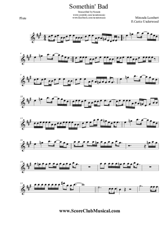 Miranda Lambert Somethin´ Bad score for Flute