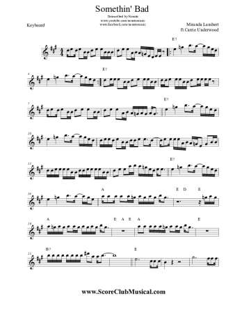 Miranda Lambert  score for Keyboard