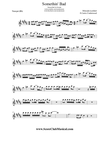 Miranda Lambert Somethin´ Bad score for Trumpet