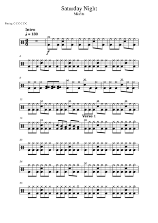 Score for Drums