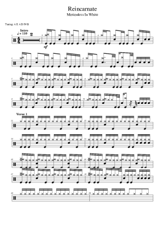 Score for Drums