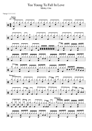 Mötley Crüe  score for Drums