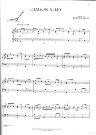 Movie Soundtracks (Temas de Filmes) Diagon Alley score for Piano