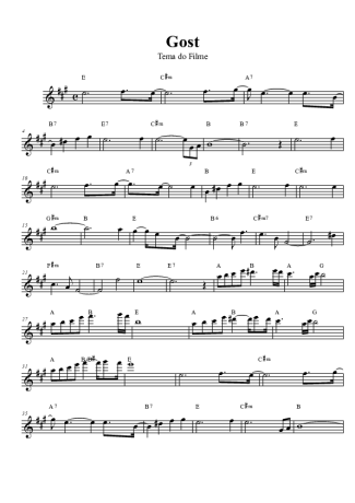Movie Soundtracks (Temas de Filmes) Ghost score for Alto Saxophone