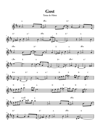 Movie Soundtracks (Temas de Filmes) Ghost score for Tenor Saxophone Soprano Clarinet (Bb)