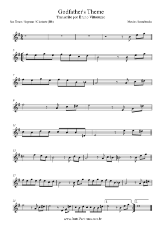 Movie Soundtracks (Temas de Filmes)  score for Clarinet (Bb)