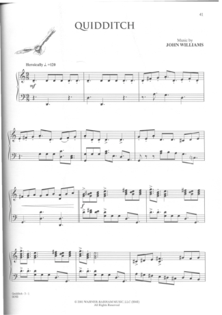 Movie Soundtracks (Temas de Filmes) Quidditch score for Piano