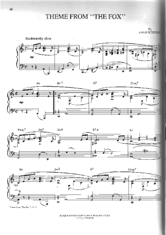 Movie Soundtracks (Temas de Filmes) Theme From The Fox score for Piano