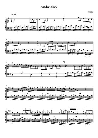 Mozart  score for Piano