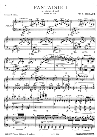 Mozart  score for Piano