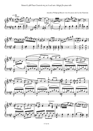 Mozart  score for Piano