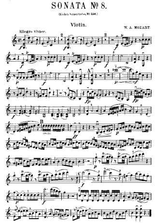 Mozart  score for Violin