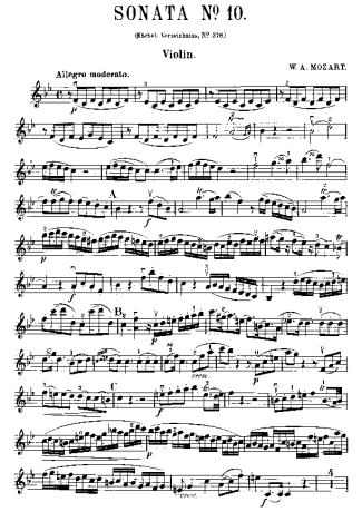 Mozart Violin Sonata 10 score for Violin