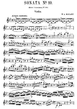 Mozart  score for Violin