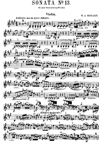 Mozart  score for Violin