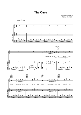 Mumford and Sons The Cave score for Piano