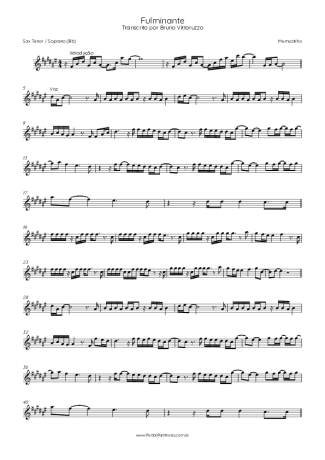 Mumuzinho Fulminante score for Tenor Saxophone Soprano (Bb)