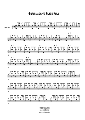 Muse Supermassive Black Hole score for Drums