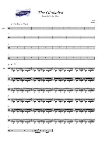 Muse The Globalist score for Drums