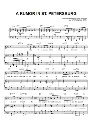 Musicals (Temas de Musicais) A Rumor In St Petersburg score for Piano