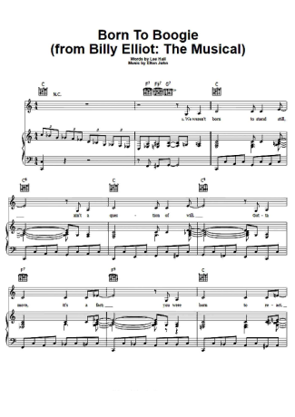 Musicals (Temas de Musicais) Born To Boogie score for Piano